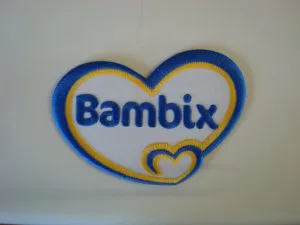 Blauw geel Bambix logo